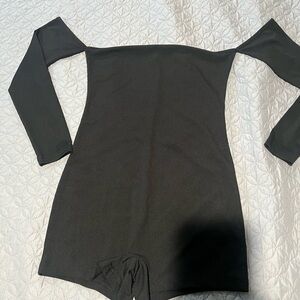 SHEIN Black Textured Bodysuit